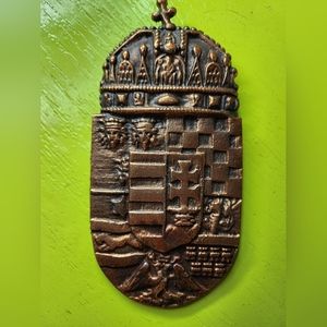 Hungarian 1900s brass wall Plaque